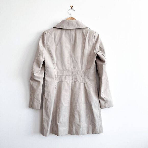 Ivanka Trump Womens Trench Coat Long Single Breasted Long Sleeve Tan XS - Picture 2 of 7